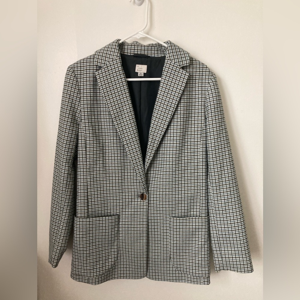 #115. 🆕 A New Day, Oversized Blazer, Size XS, Blue/White/Grey/Black, (Women)
